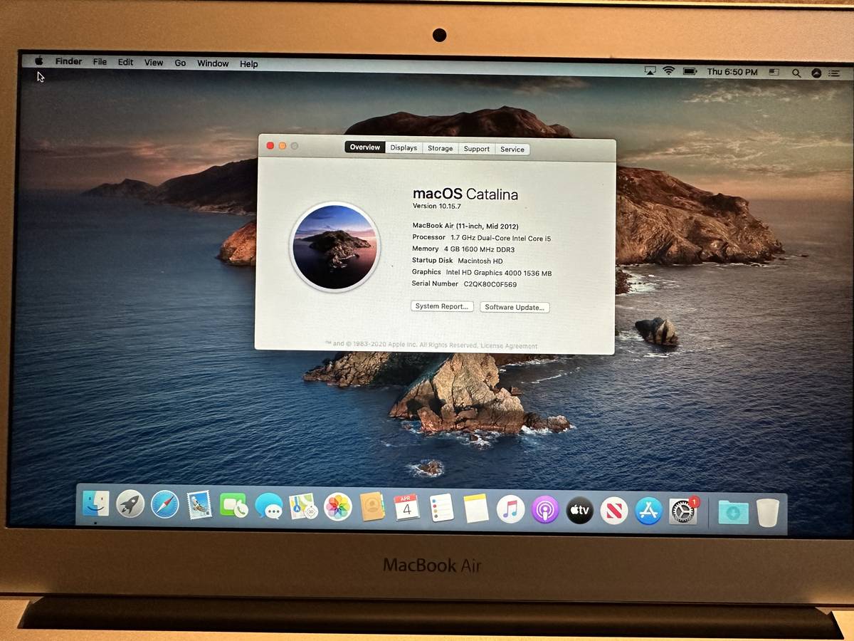 MacBook Air, 11-inch, Mid 2012