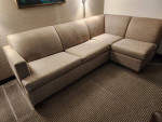 Chaise lounge sectional sofa with full size sleeper inside