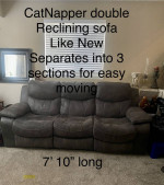 CatNapper -Double RECLINING SOFA-Like New-Easy to move
