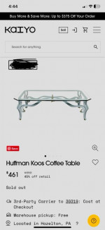 Huffman Koos coffee cocktail Glass-top table