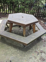 Solid wood picnic table