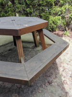 Solid wood picnic table