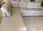 Brand New Reversible Sand Color Linen Sectional Sofa +Ottoman