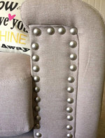 Brand New Reversible Sand Color Linen Sectional Sofa +Ottoman