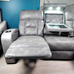 70% off Wyola Power Reclining Sofa w/ I TABL Leather Grey Theater Cou