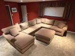Tan tweed/cloth sectional sofa set
