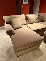 Tan tweed/cloth sectional sofa set