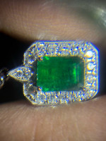 Emerald/Diamond/gold earings