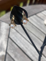 14K Gold, Pearl and Diamond earrings