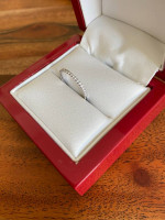 Size 4.5 14K White Gold Wedding Ring With 23 Diamonds