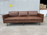 West Elm Axel Leather Sofa 89" Molasses