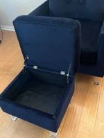 Designer Navy Blue Cotton Velvet Accent Chair-Sofa Chair