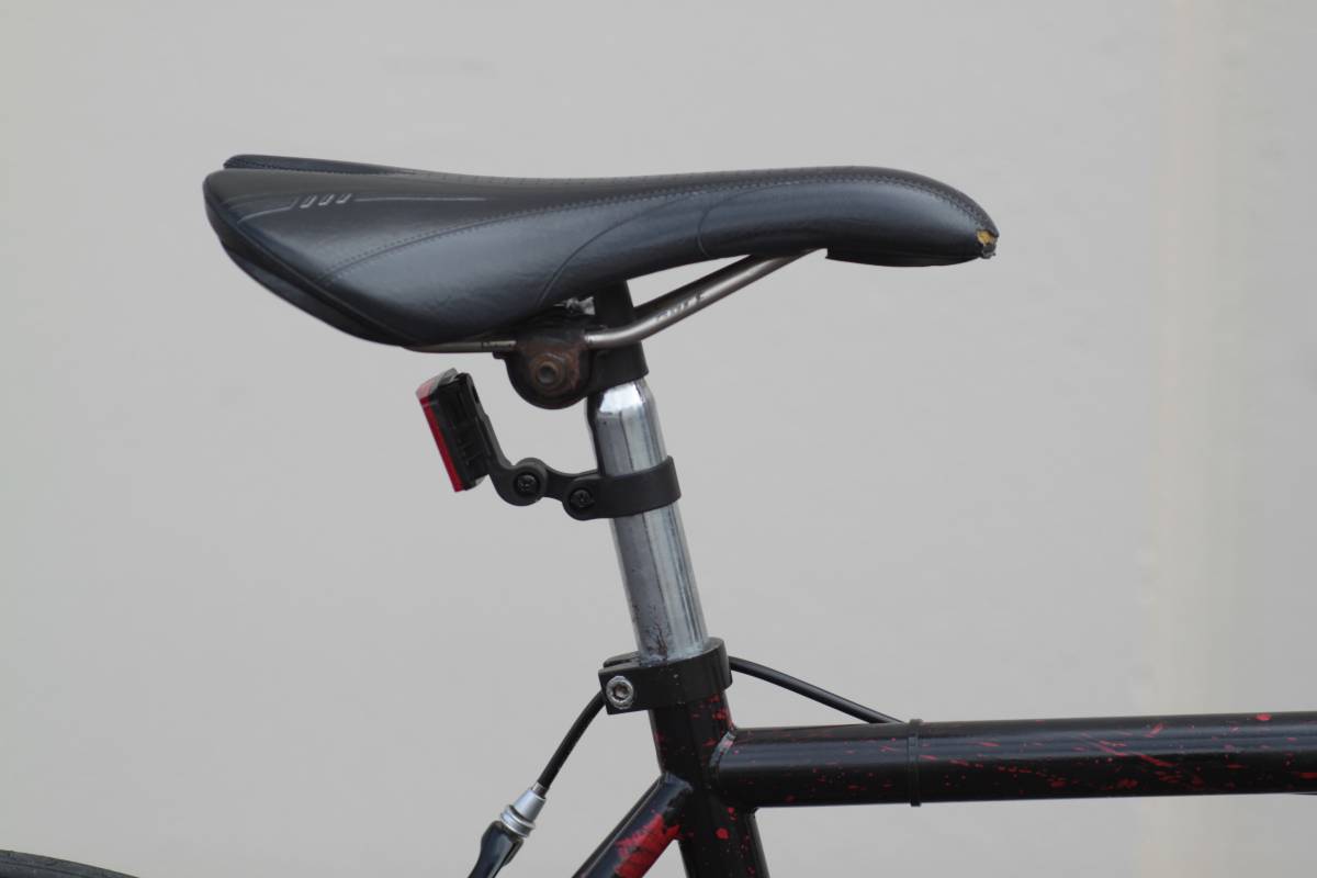 Steel Singlespeed with Red and Black Splatter Finish - SM