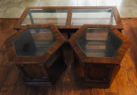 RIVERSIDE Solid Wood W/Glass-3 PC(Coffee Table+2 Hexagon End Table