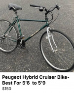 Peugeot Hybrid Cruiser Bike- Best For 5’6 to 5’9