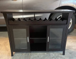 Espresso Wood Buffet Wine Rack Table