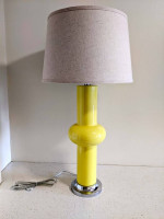 Beautiful, Bright Yellow and Chrome MidCentury Modern Table Lamp.