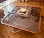 Mid Century Wood Coffee Table - Natural Walnut - Wood Art