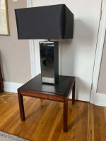 Minimalist Chrome/Stone Table Lamp