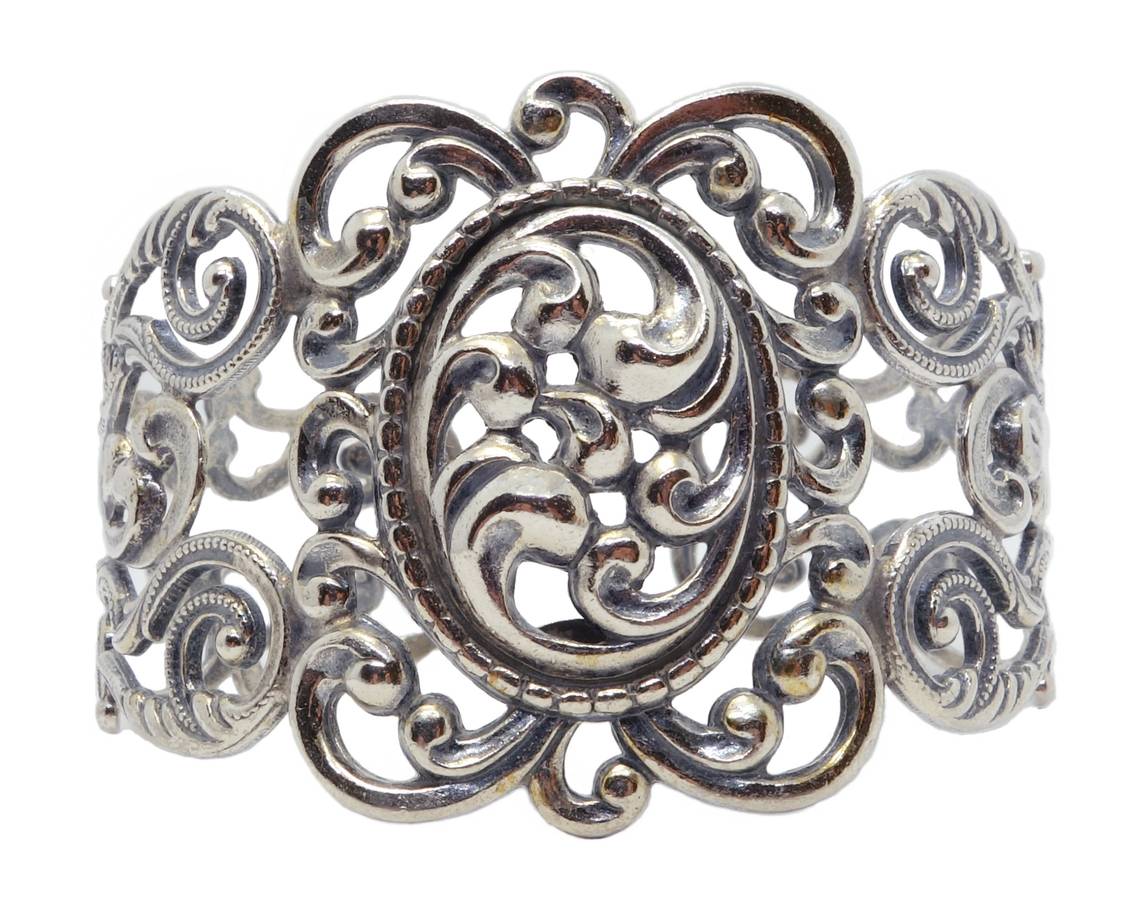 Danecraft vintage sterling silver Victorian style cuff bracelet