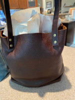 PORTLAND LEATHER CLASSIC TOTE COLDBREW 13" X 11.5" EXCELLENT CONDITION