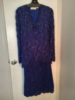 Beaded Blue Cocktail Dress