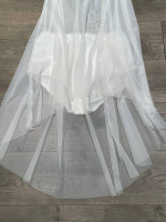 2 Adult Small Dance Costumes, White 2-pc., Sheer Black Dress Clothing