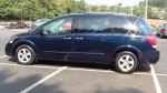 2008 Nissan Quest minivan in Majestic Blue, parked, great family car with foldable seats and entertainment system.