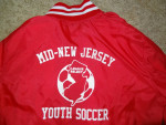 Vintage MNJYSA Large Mid NJ Youth Soccer Red Satin Jacket Made in USA