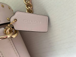 Coach Georgie Gem Rivets Leather Crossbody Bag Chalk White Gold EUC
