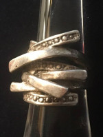 Vintage 70s Sterling Silver Handmade Brutalist Ring  Size 7