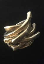 Vintage 70s Sterling Silver Handmade Brutalist Ring  Size 7