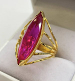 22KT Yellow Gold Ring With Pink Stone