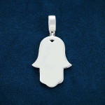 Moissanite Halo Hamsa Hand Pendant 14K Gold