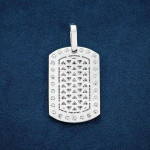 Halo Dog Tag Pendant 14K Gold