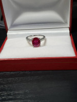 18k ruby diamond ring white gold