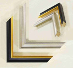 Modern Stylish Wooden Frame Gold Silver Black 0.75" Width 1" Height.