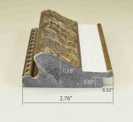 Beautiful Picture Frame Gold and Silver with Mat Strip (Paspartout). Width 2.76" x Height 1.18".