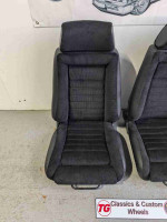 Genuine vintage BMW Recaro seats, reupholstered in classic material, suitable for various BMW models.