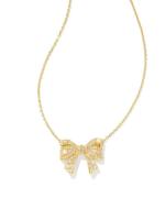 Gold Ribbon Bow Necklace Unisex