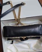 Authentic Gucci GG Marmont Diagonal Quilted Small Shoulder Bag Brown/ Black Style 443497