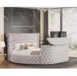 TV Beds Modern Bedroom Furniture Set Luxury King Size Bed Classic Upholstery Velvet Round Storage Queen