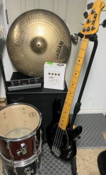 MusicMan Bass, Fender Amp, Drums, Cymbal - $45-620