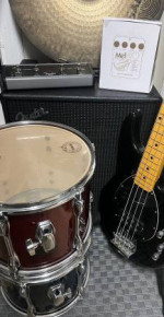MusicMan Bass, Fender Amp, Drums, Cymbal - $45-620