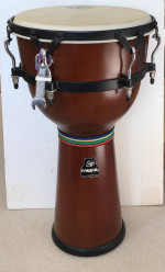 Meinl Floatune Series Wood Djembe Drum 12” Diameter, 25” High, Goat Sk