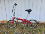 Red Dahon 7 Speed Eco3 Folding Bike 20 Inch Wheels