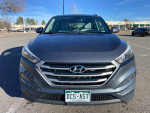 2017 Hyundai Tucson in gray color, front view, SUV with low mileage for sale, recovered from theft