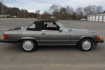 1989 Mercedes-Benz 560SL in pristine condition with anthracite gray paint and burgundy leather interior