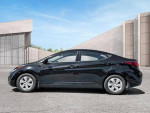 2013 Hyundai Elantra in black, low mileage, side view in modern setting, for sale at reduced price.