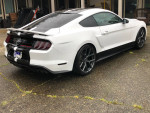 2019 Ford Mustang GT California Special with unique upgrades and custom racing stripe parked outdoors